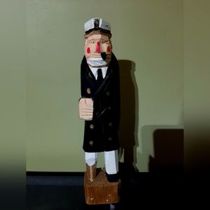 Vintage Wooden carved sailor captain